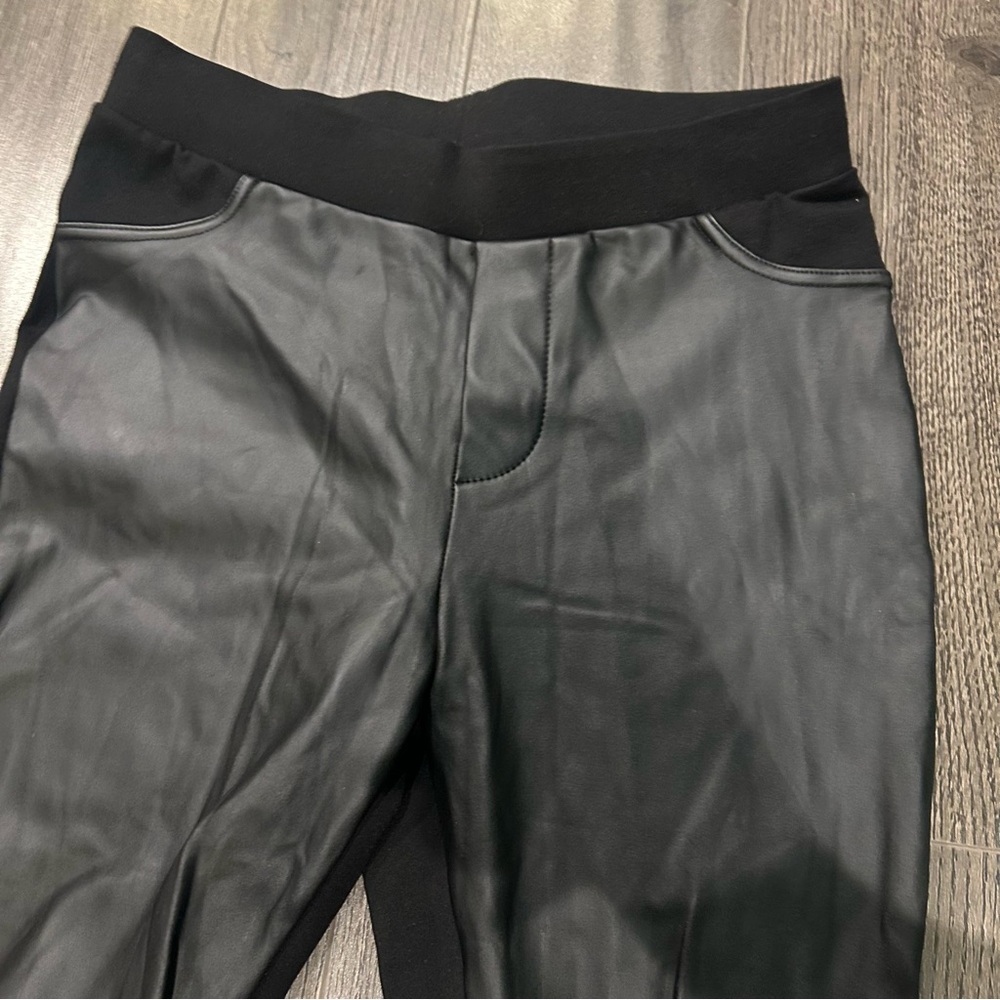 Black Faux Leather Leggings - Picture 2 of 8